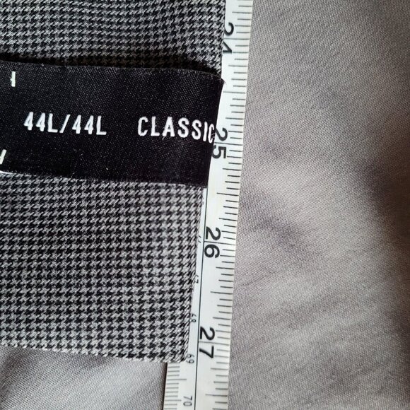 Express Mens 100% Wool Gray Blazer sz 44L Classic Houndstooth 2 Button Front Nwt - Picture 8 of 11